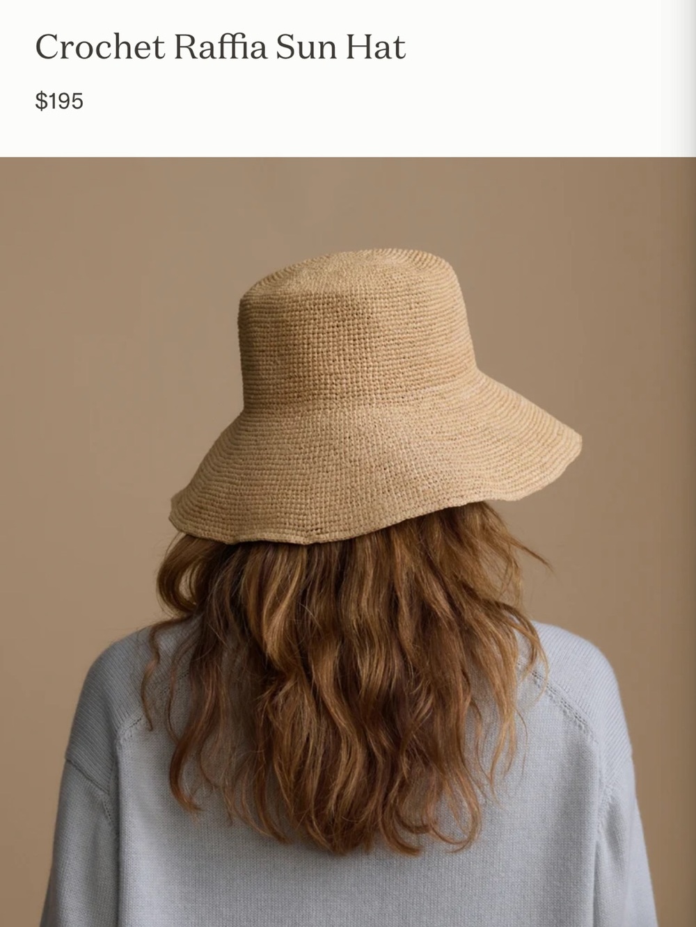 Jenni Kayne Crochet Raffia Sun Hat in Natural - Picture 4 of 7